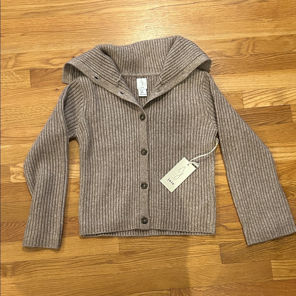 Joie Taupe Ribbed Knit Sweater